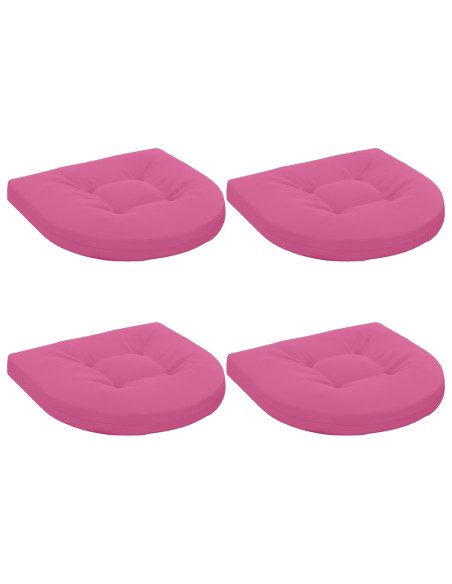 Cuscini per Sedia in 4 Pezzi 4 pz 100% Poliestere Rosa