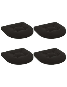Cuscini per Sedia in 4 Pezzi 4 pz 100% Poliestere Nero