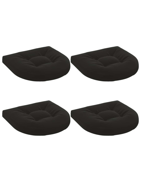 Cuscini per Sedia in 4 Pezzi 4 pz 100% Poliestere Nero