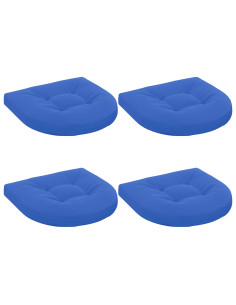 Cuscini per Sedia in 4 Pezzi 4 pz 100% Poliestere Blu Reale