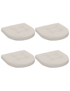 Cuscini per Sedia in 4 Pezzi 4 pz 100% Poliestere Bianco