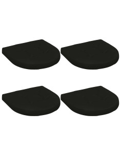 Cuscini per Sedia in 4 Pezzi 4 pz 100% Poliestere Nero