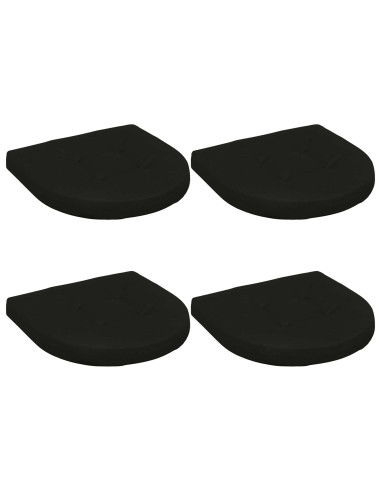 Cuscini per Sedia in 4 Pezzi 4 pz 100% Poliestere Nero