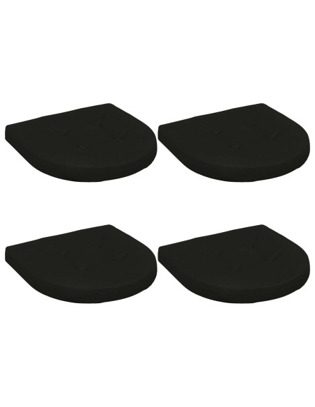 Cuscini per Sedia in 4 Pezzi 4 pz 100% Poliestere Nero