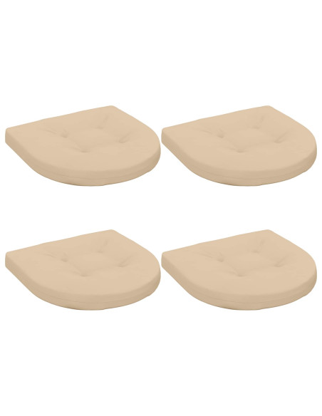 Cuscini per Sedia in 4 Pezzi 4 pz 100% Poliestere Crema
