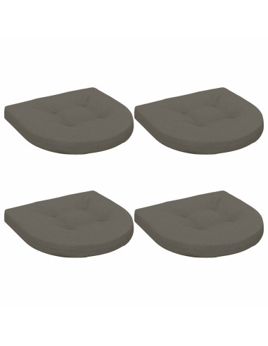 Cuscini per Sedia in 4 Pezzi 4 pz 100% Poliestere Grigio