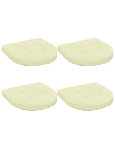 Cuscini per Sedia in 4 Pezzi 4 pz 100% Poliestere Crema