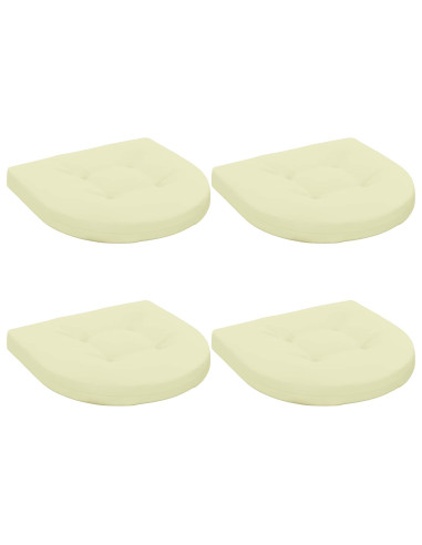 Cuscini per Sedia in 4 Pezzi 4 pz 100% Poliestere Crema