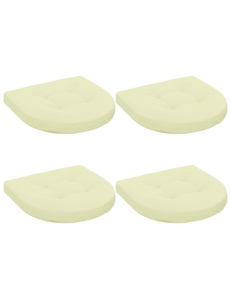 Cuscini per Sedia in 4 Pezzi 4 pz 100% Poliestere Crema