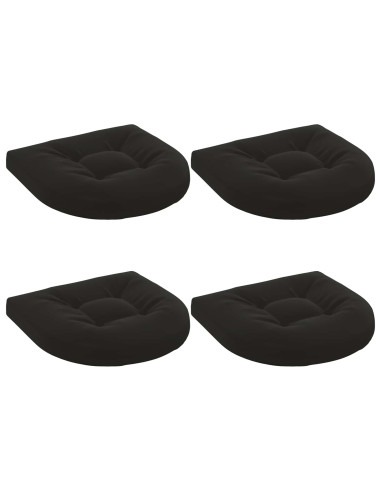 Cuscini per Sedia in 4 Pezzi 4 pz 100% Poliestere Nero
