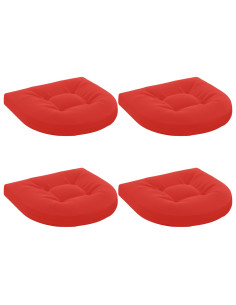 Cuscini per Sedia in 4 Pezzi 4 pz 100% Poliestere Rosso