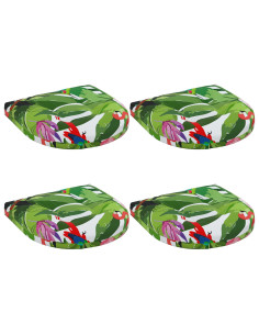Cuscini per Sedia in 4 Pezzi 4 pz 100% Poliestere Multicolore
