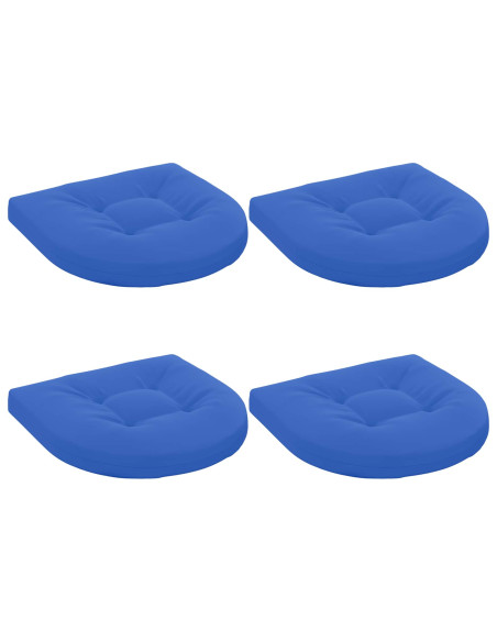 Cuscini per Sedia in 4 Pezzi 4 pz 100% Poliestere Blu Reale