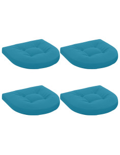 Cuscini per Sedia in 4 Pezzi 4 pz 100% Poliestere Azzurro