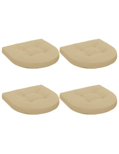 Cuscini per Sedia in 4 Pezzi 4 pz 100% Poliestere Beige
