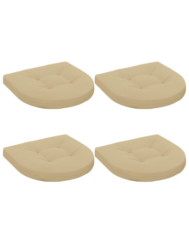 Cuscini per Sedia in 4 Pezzi 4 pz 100% Poliestere Beige
