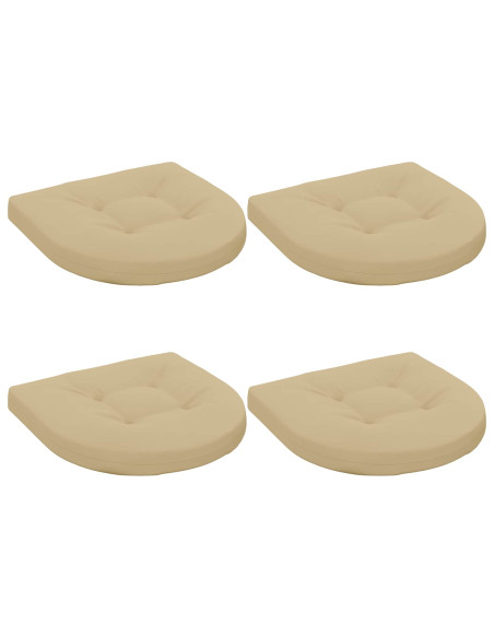 Cuscini per Sedia in 4 Pezzi 4 pz 100% Poliestere Beige