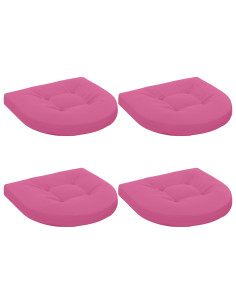 Cuscini per Sedia in 4 Pezzi 4 pz 100% Poliestere Rosa