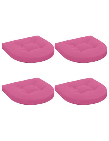 Cuscini per Sedia in 4 Pezzi 4 pz 100% Poliestere Rosa