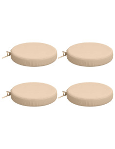 Cuscini per Sedia in 4 Pezzi SOEST 4 pz 100% Poliestere Crema