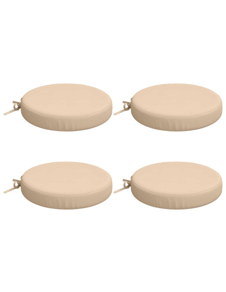 Cuscini per Sedia in 4 Pezzi SOEST 4 pz 100% Poliestere Crema