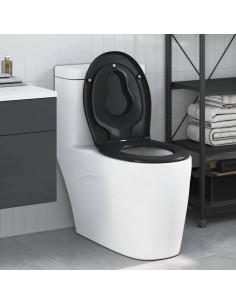 Sedile del WC Nero 47 x 37 x 4 cm Duroplast
