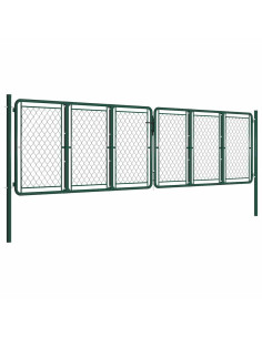 Cancello da Giardino in Acciaio 400x100 cm Verde