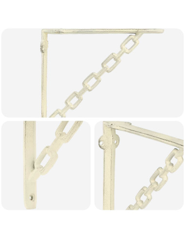 Supporti per mensole da parete 2 pz Bianco Antico