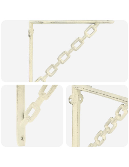 Supporti per mensole da parete 2 pz Bianco Antico