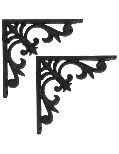 Supporti per mensole da parete 2 pz Nero 21.5 x 21.5 x 3.5 cm