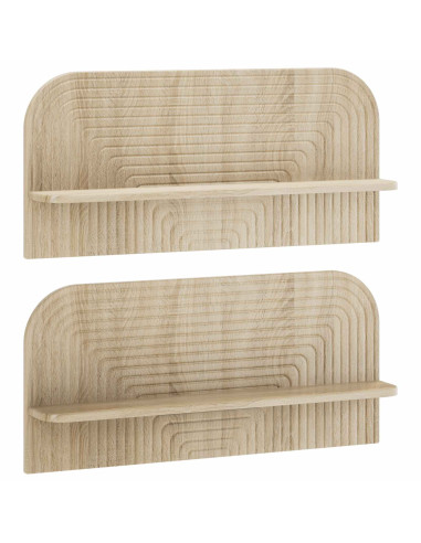 Scaffale da parete 2 pz Rovere Sonoma 80.5 x 13.5 x 37.5 cm