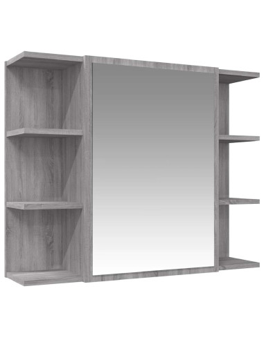 Set Mobili da Bagno 3 pz Grigio Sonoma in Legno Multistrato