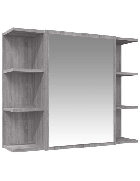 Set Mobili da Bagno 3 pz Grigio Sonoma in Legno Multistrato
