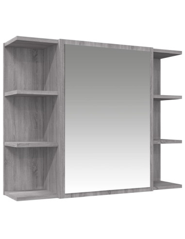 Set Mobili da Bagno 3 pz Grigio Sonoma in Legno Multistrato