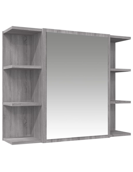 Set Mobili da Bagno 3 pz Grigio Sonoma in Legno Multistrato