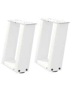 Gambe per Tavolino da Caffè a Forma di U 2 pz Bianche 30x(30-31) cm Acciaio