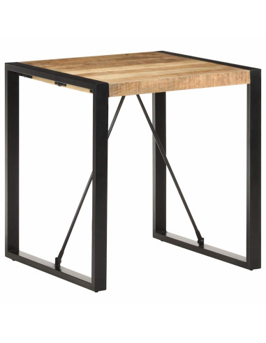 Tavolo da Pranzo 70x70x75 cm in Legno Massello di Mango Grezzo