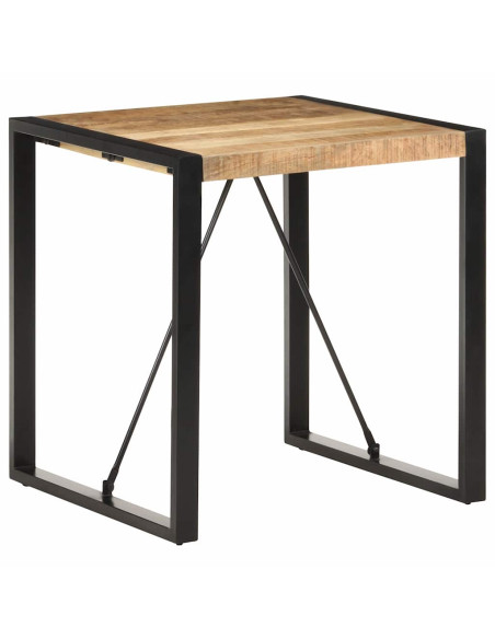 Tavolo da Pranzo 70x70x75 cm in Legno Massello di Mango Grezzo