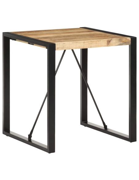Tavolo da Pranzo 70x70x75 cm in Legno Massello di Mango Grezzo