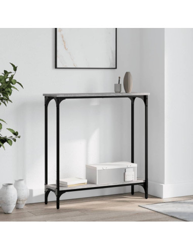Tavolino Consolle Grigio Sonoma 75x22,5x75 cm Legno Multistrato