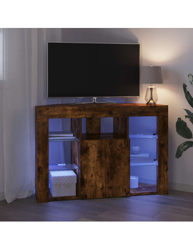 Mobile TV LED Angolare 100x40x68cm Rovere fumé