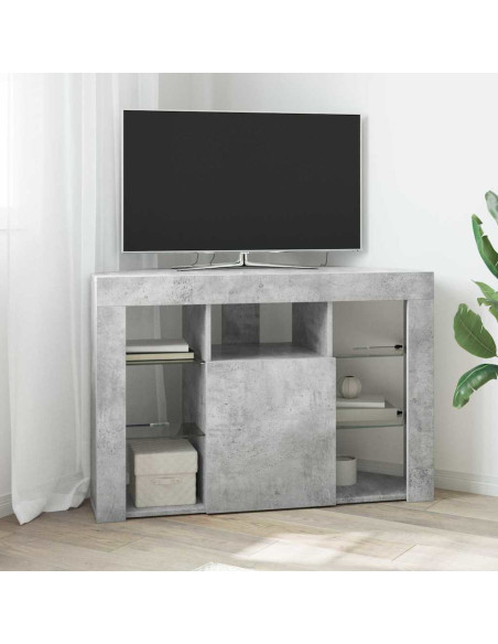 Mobile TV LED Angolare 100x40x68cm Grigio cemento