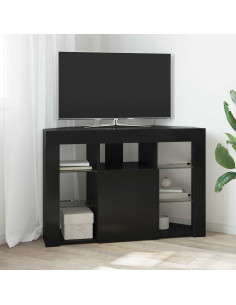 Mobile TV LED Angolare 100x40x68cm Nero Legno ingegnerizzato