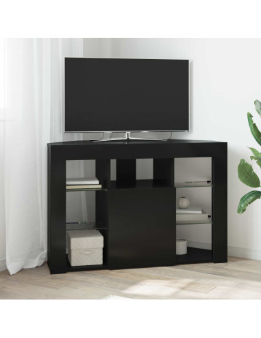 Mobile TV LED Angolare 100x40x68cm Nero Legno ingegnerizzato
