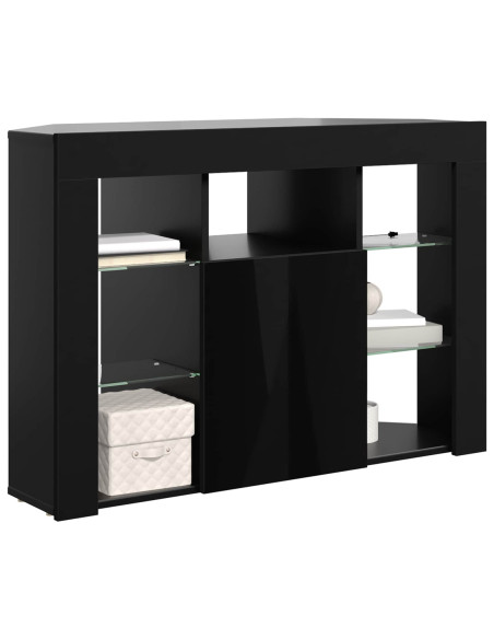 Mobile TV LED Angolare 100x40x68cm Nero Legno ingegnerizzato