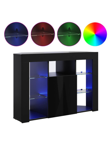 Mobile TV LED Angolare 100x40x68cm Nero Legno ingegnerizzato