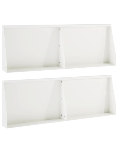 Muro di contenimento 4 pz 60 x 12 x 50 cm Acciaio Bianco