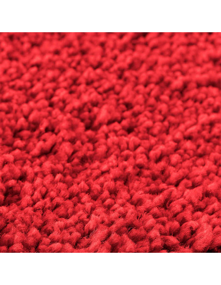 Tappeto Antiscivolo per Bagno con Taglio per Toilette Rosso PP