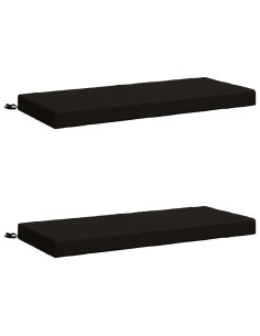 Cuscini per Panchina a 2 Pezzi SOEST 2 pz 100% Poliestere Nero