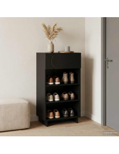 Mobile per scarpe 48 x 38 x 87,5 cm Legno ingegnerizzato Nero